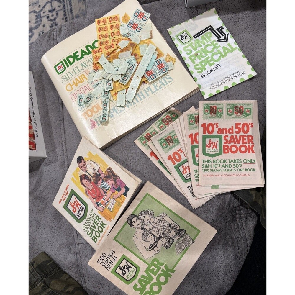 Vintage 1983 S-H Green Stamps Ideabook Catalog w Quick Saver Books & Stamps